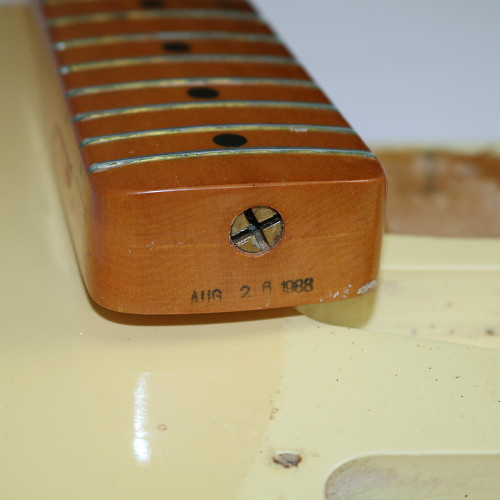 1988 Fender American Vintage Series '57 Stratocaster Electric Guitar Olympic White Finish