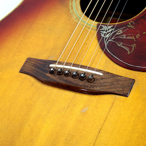 Vintage Early To Mid 1970's Gibson Hummingbird Dreadnought Acoustic Guitar Sunburst Finish
