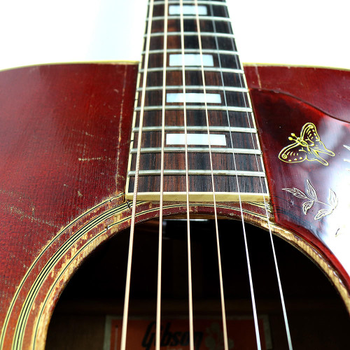 Vintage Early To Mid 1970's Gibson Hummingbird Dreadnought Acoustic Guitar Sunburst Finish