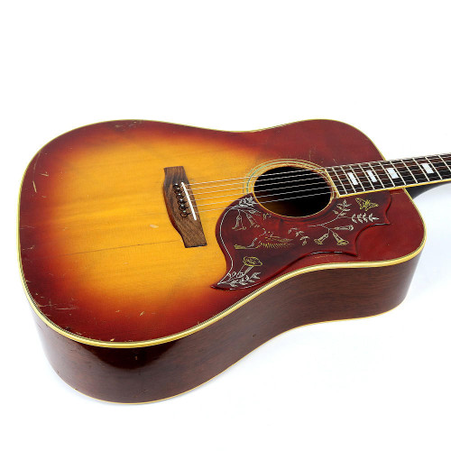 Vintage Early To Mid 1970's Gibson Hummingbird Dreadnought Acoustic Guitar Sunburst Finish