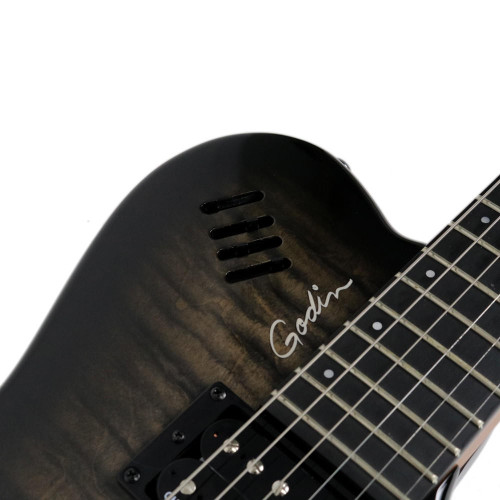 Used Godin xtSA Electric Acoustic Synth Guitar in Trans Black Flame High Gloss
