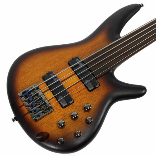 Ibanez SRF705 Workshop Series Fretless Bass in Brown Burst Flat
