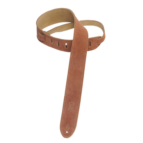 Levy's MS12-RST 2" Rust Hand-Brushed Suede Guitar Strap w/ Tan Suede Backing