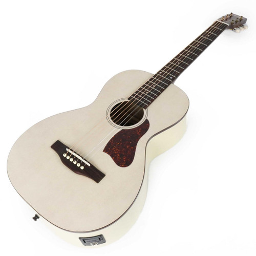 Art & Lutherie Roadhouse Parlor Acoustic Electric Guitar in Faded Cream with Gig Bag