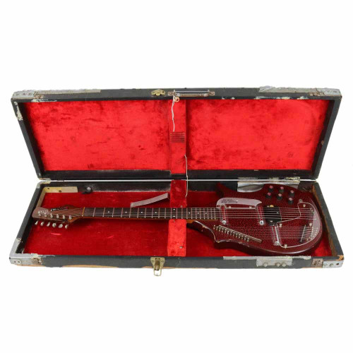 Vintage 1968 Coral Electric Sitar Vincent Bell Signature Design Textured Bombay Red Finish