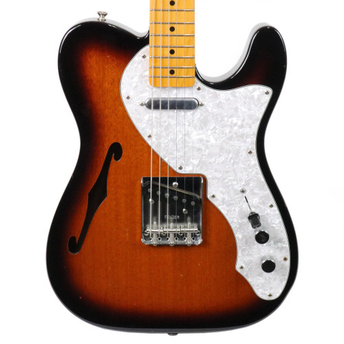 2011 Fender American Vintage Reissue '69 Telecaster Thinline Electric Guitar Sunburst Finish