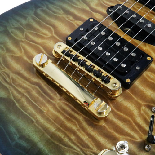 2013 USA Made Brian Moore Custom Guitar Sustainiac Model Blue Burst Finish