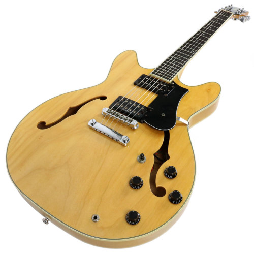 2002 Squier Starfire Semi-Hollow Body Electric Guitar Natural Finish