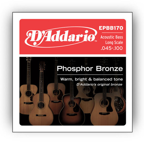 D'Addario EPBB170 Phosphor Bronze Acoustic Bass Strings .045-.100