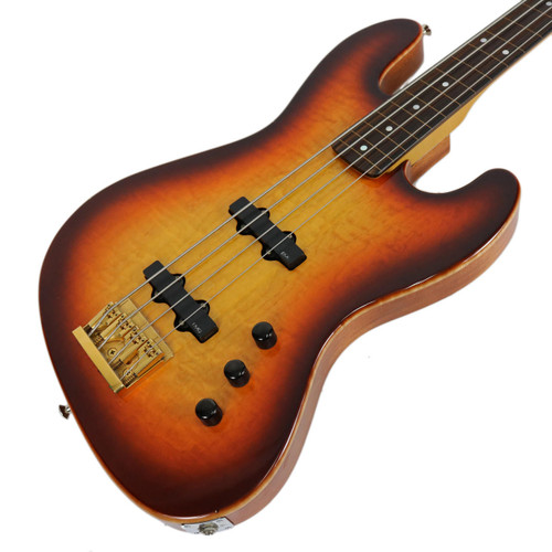 Used Chandler Fretless Jazz Bass w/ Axtra Custom Body Sunburst