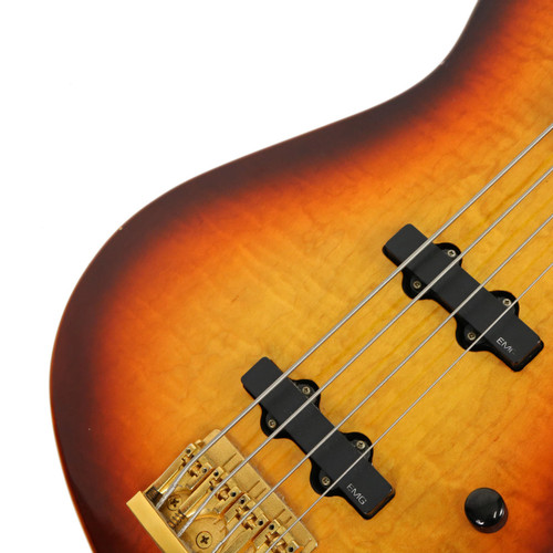 Used Chandler Fretless Jazz Bass w/ Axtra Custom Body Sunburst