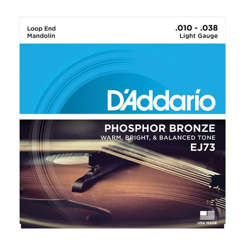 D'Addario EJ73 Phosphor Bronze Light Mandolin Strings 10-38