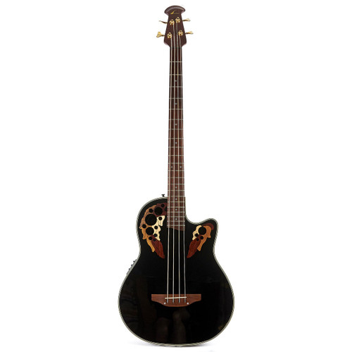 1993 Ovation Celebrity Deluxe CC274 Acoustic Electric Bass Black Finish