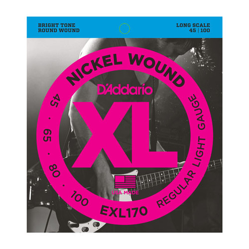 D'Addario EXL170 Nickel Wound Long Scale Light Bass Strings .045-.100