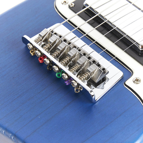 Used Eko Brandoni Custom Travel Electric Guitar Trans Blue