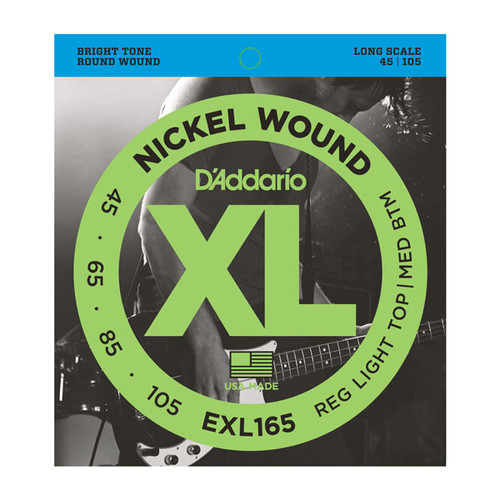 D'Addario EXL165 Nickel Wound Long Scale Custom Light Bass Strings .045-.105