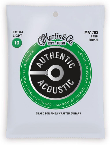 Martin MA170S Authentic Acoustic Marquis Silked Extra Light Strings 10-47