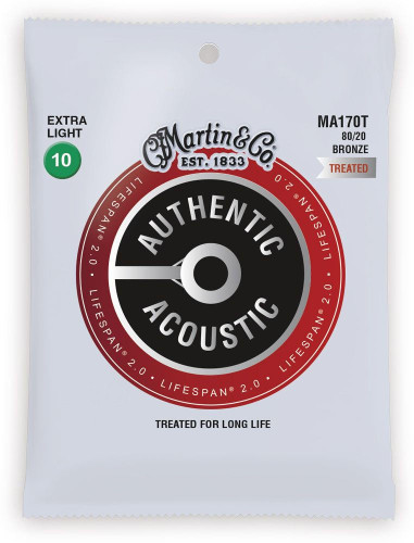 Martin MA170T Authentic Acoustic Lifespan 2.0 Extra Light Strings 10-47