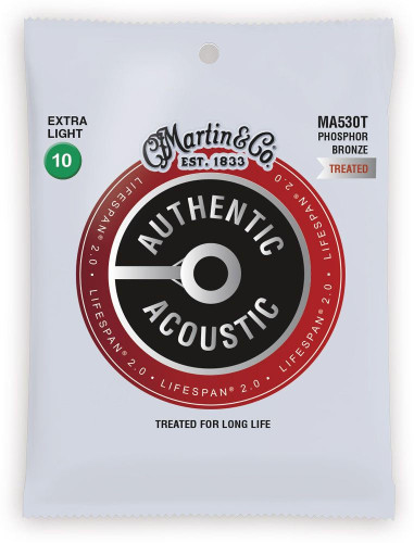 Martin MA530T Authentic Acoustic Lifespan 2.0 Strings Extra Light 10-47