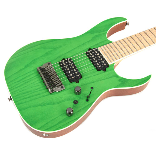 Used Ibanez RGR5227MFX Prestige 7-String - Trans Fluorescent Green