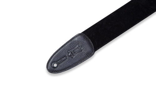 Levy's M7VC 2" Velvet Fabric Guitar Strap on Black Cotton Webbing