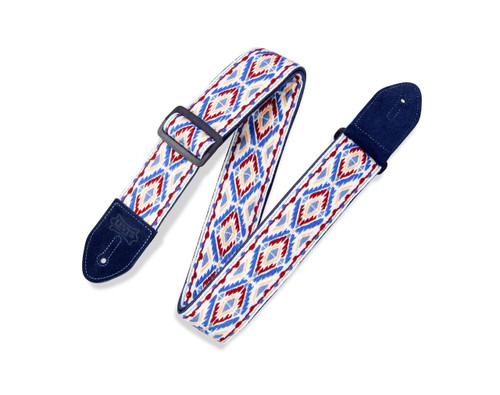 Levy's MC8JQ 2" Cotton Guitar Strap with Woven Navajo Blue Diamond