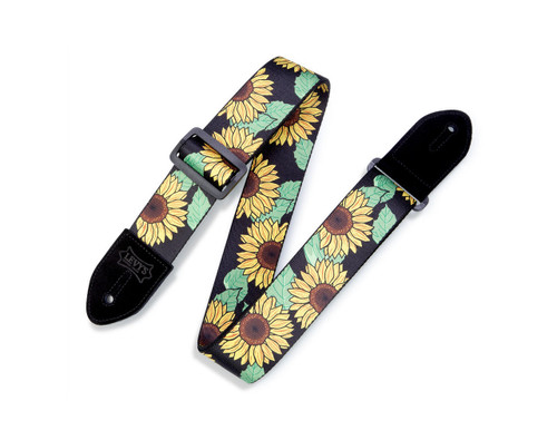 Levy's MP2 2" Printed Polyester Guitar Strap Sunflower Design