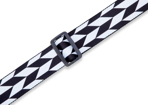 Levy's MPF2 2" Printed Polyester Guitar Strap Black White Offset Arrow