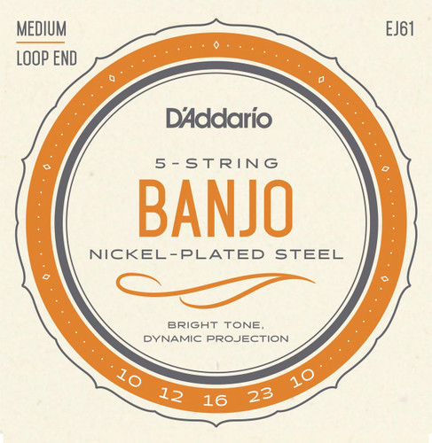 D'Addario EJ61 Nickel Wound Banjo Strings Medium 10-23