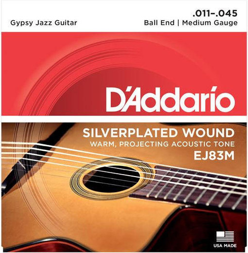 D'Addario EJ83M Gypsy Jazz Silver Wound Acoustic Strings Medium 11-45
