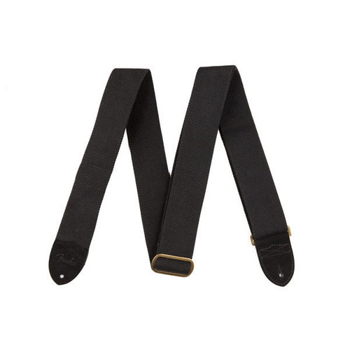 Fender Cotton & Leather Guitar Strap - Black