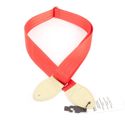 Souldier Plain Seatbelt Guitar Strap - Red & Cream