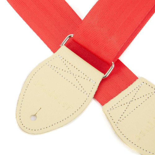 Souldier Plain Seatbelt Guitar Strap - Red & Cream