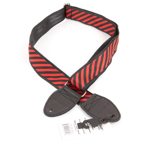 Souldier Diagonal Pattern Guitar Strap - Red & Black