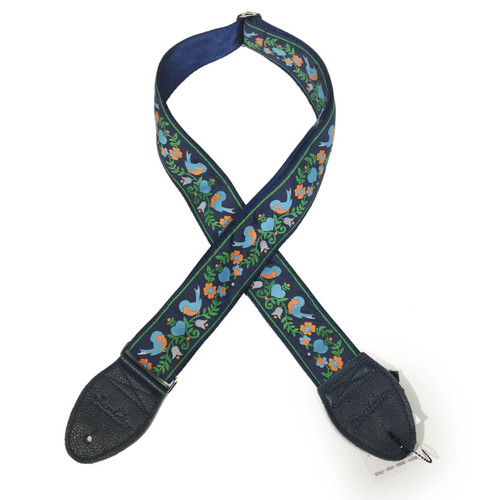 Souldier "Lovebirds" 2" Light Blue & Gold Pattern Guitar Strap