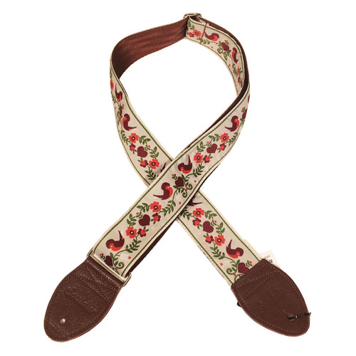 Souldier "Lovebirds" 2" Burgundy & Red Pattern Guitar Strap