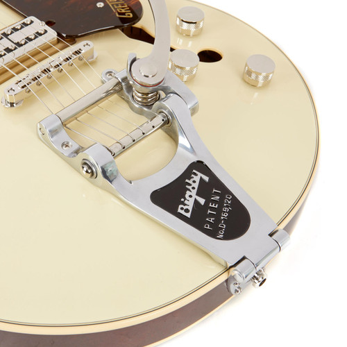 Gretsch G6659T Players Edition Broadkaster Jr. Center Block with Bigsby - Two-Tone Lotus Ivory Walnut Stain