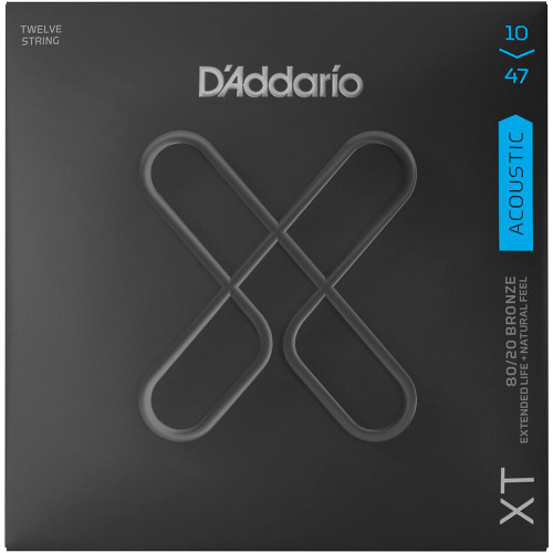 D'Addario XTABR1047-12 80/20 Bronze 12-String Acoustic Guitar Strings -10-47