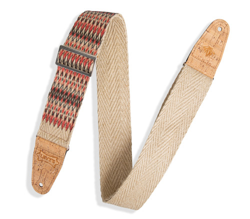 Levy's MH8P-006 2" Vegan Hemp Guitar Strap - Ikat