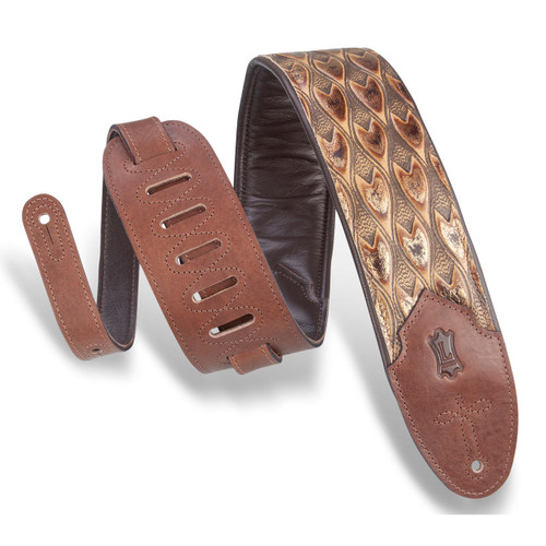 Levy's M4WP-005 3" Embossed Leather Guitar Strap - Arrowhead Bronze