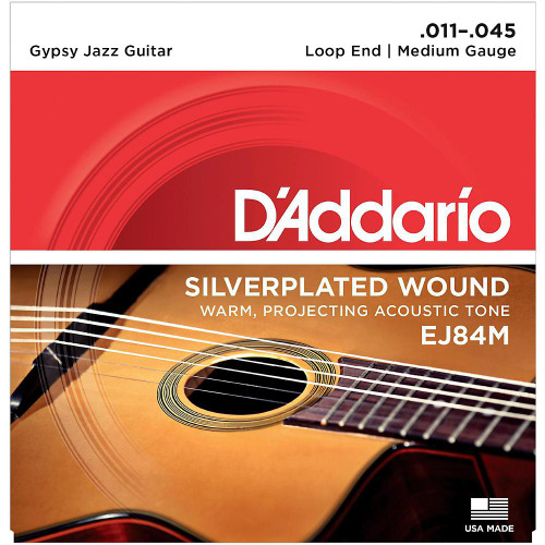D'Addario EJ84M Silver Acoustic Strings Loop End 11-45