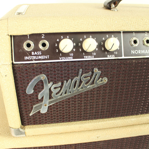 Vintage 1962 Brownface Fender Bassman 6G6-B 50W 2x12 Piggyback Amp