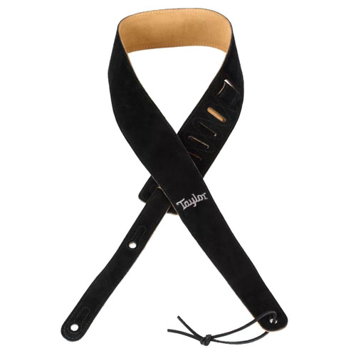 Taylor Embroidered Suede 2.5" Guitar Strap - Black