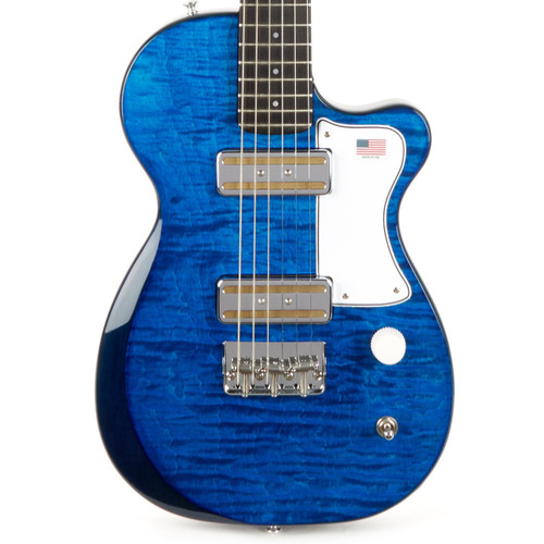 Harmony Juno Figured Flame Maple Top - Transparent Blue