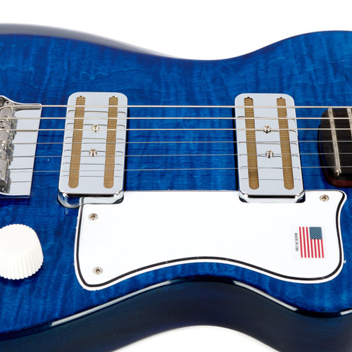 Harmony Juno Figured Flame Maple Top - Transparent Blue