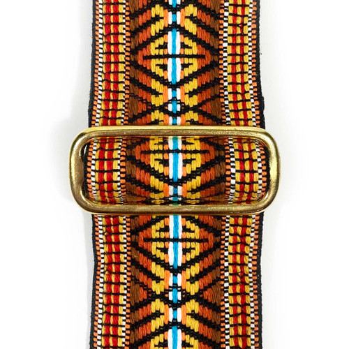 Souldier "Buffalo Souldier" Guitar Strap CCM Exclusive Pattern - Black with Warm Brown Ends