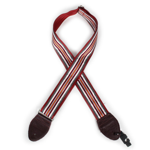Souldier "Multi Stripe" Maroon Pattern 2" Guitar Strap with Burgundy Ends
