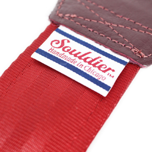 Souldier "Multi Stripe" Maroon Pattern 2" Guitar Strap with Burgundy Ends