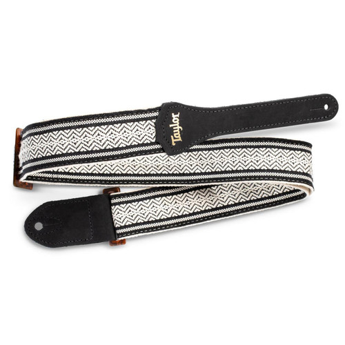 Taylor 2" Academy Jacquard Leather Guitar Strap - White-Black