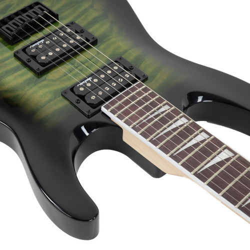 Jackson JS Series Dinky Arch Top JS32Q DKA HT - Transparent Green Burst